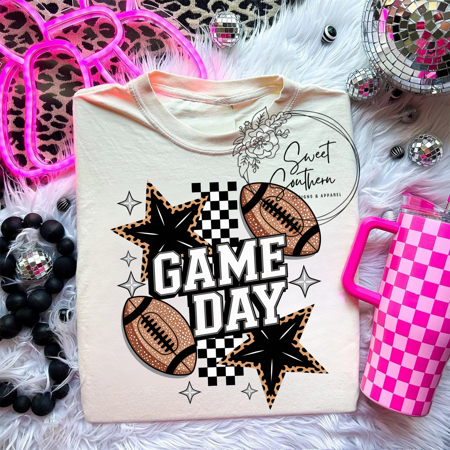 football cheetah gameday t-shirt