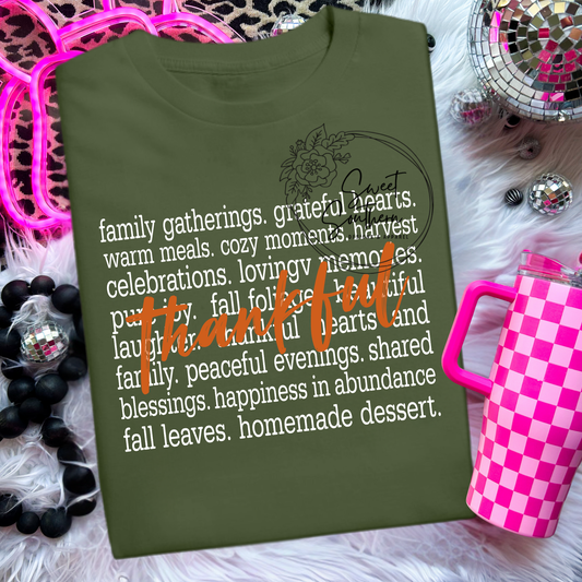 thankful words shirt