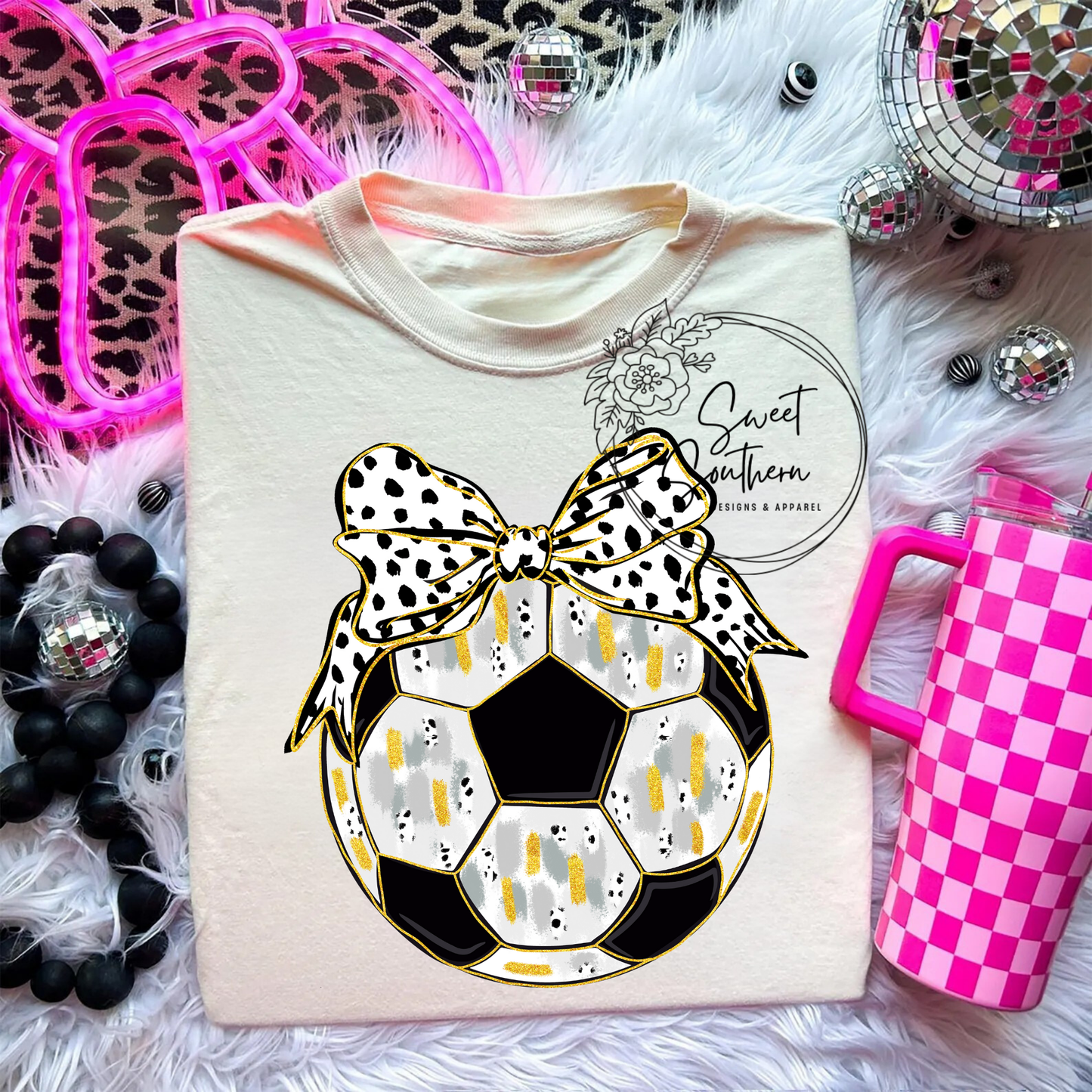 soccer bow t-shirt