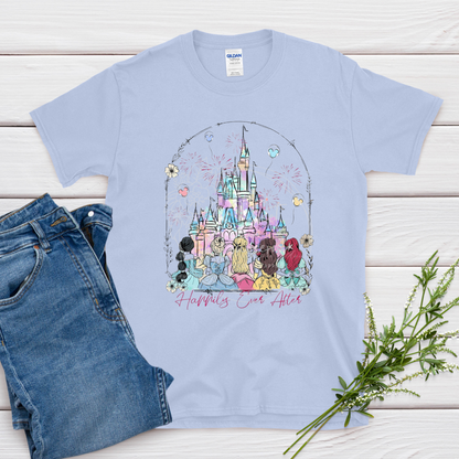 princess' with castle t-shirt