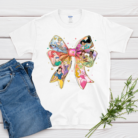 princess’ in bow t-shirt