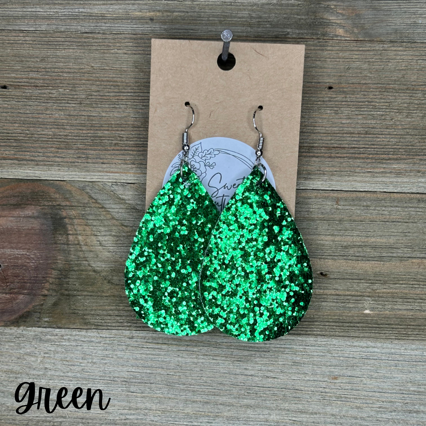 Glitter Teardrop Earrings