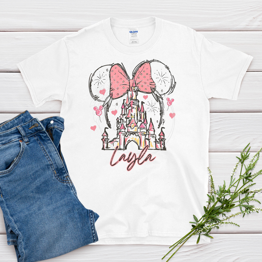 personalized princess castle t-shirt