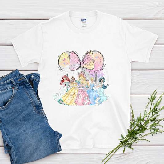 princess with minnie bow t-shirt