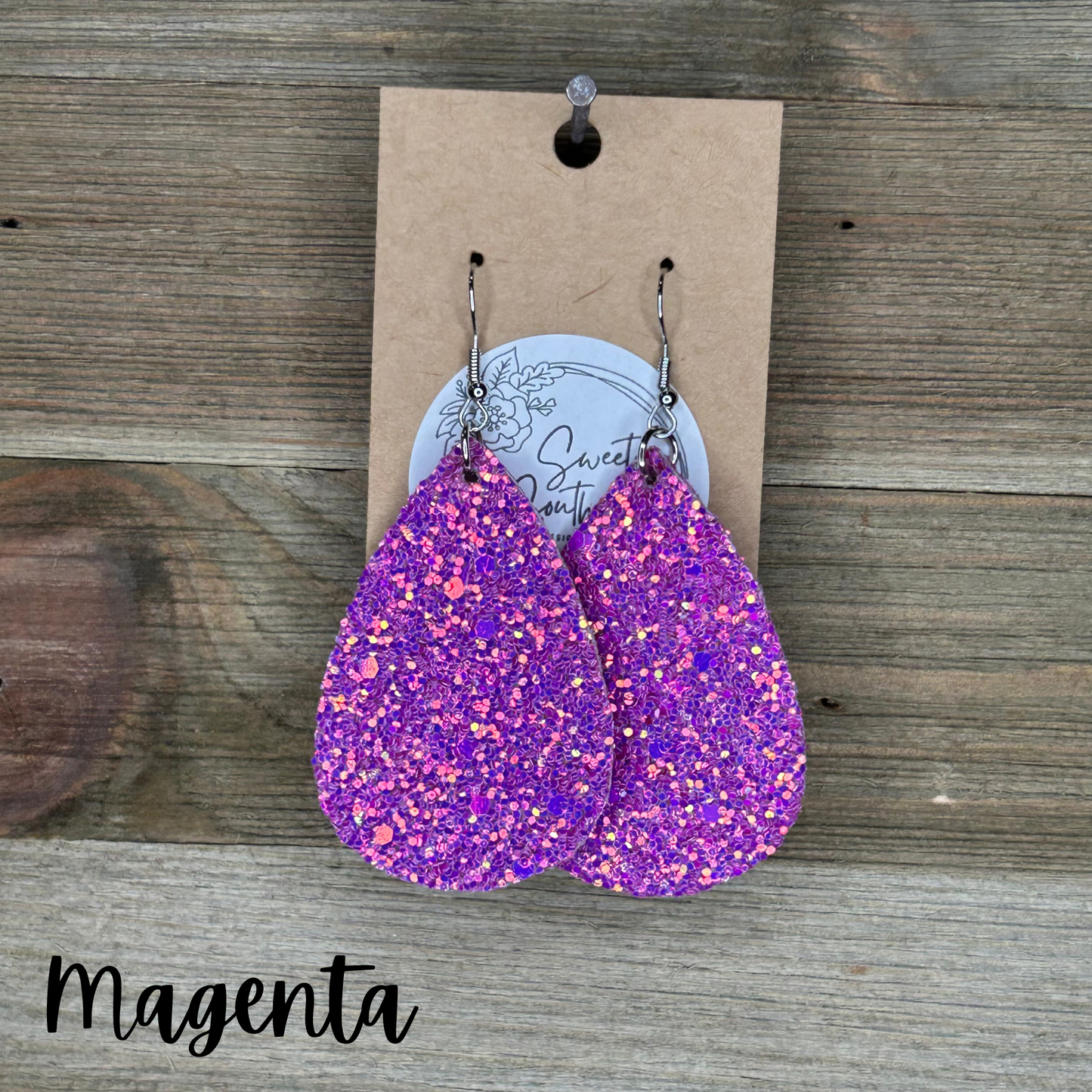 Glitter Teardrop Earrings