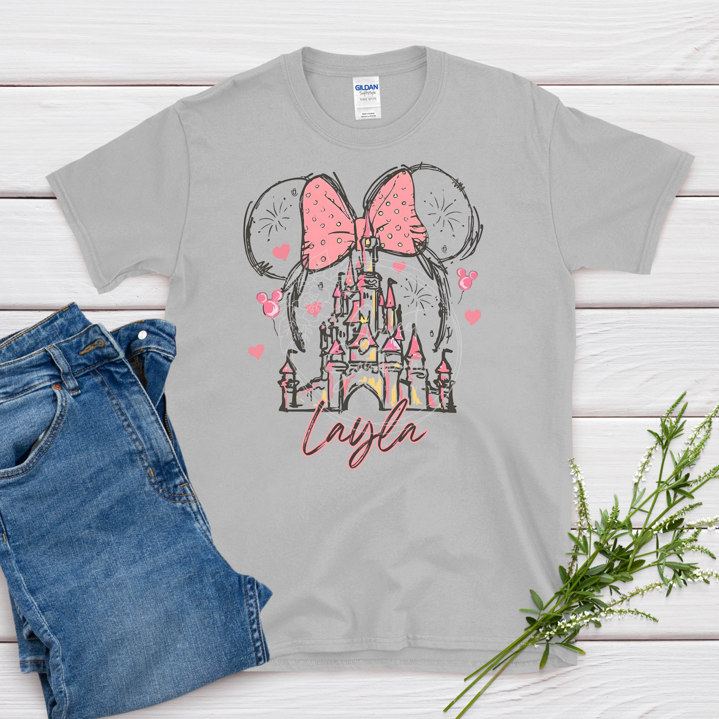 personalized princess castle t-shirt