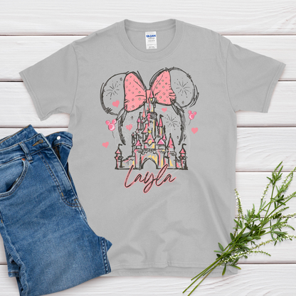 personalized princess castle t-shirt