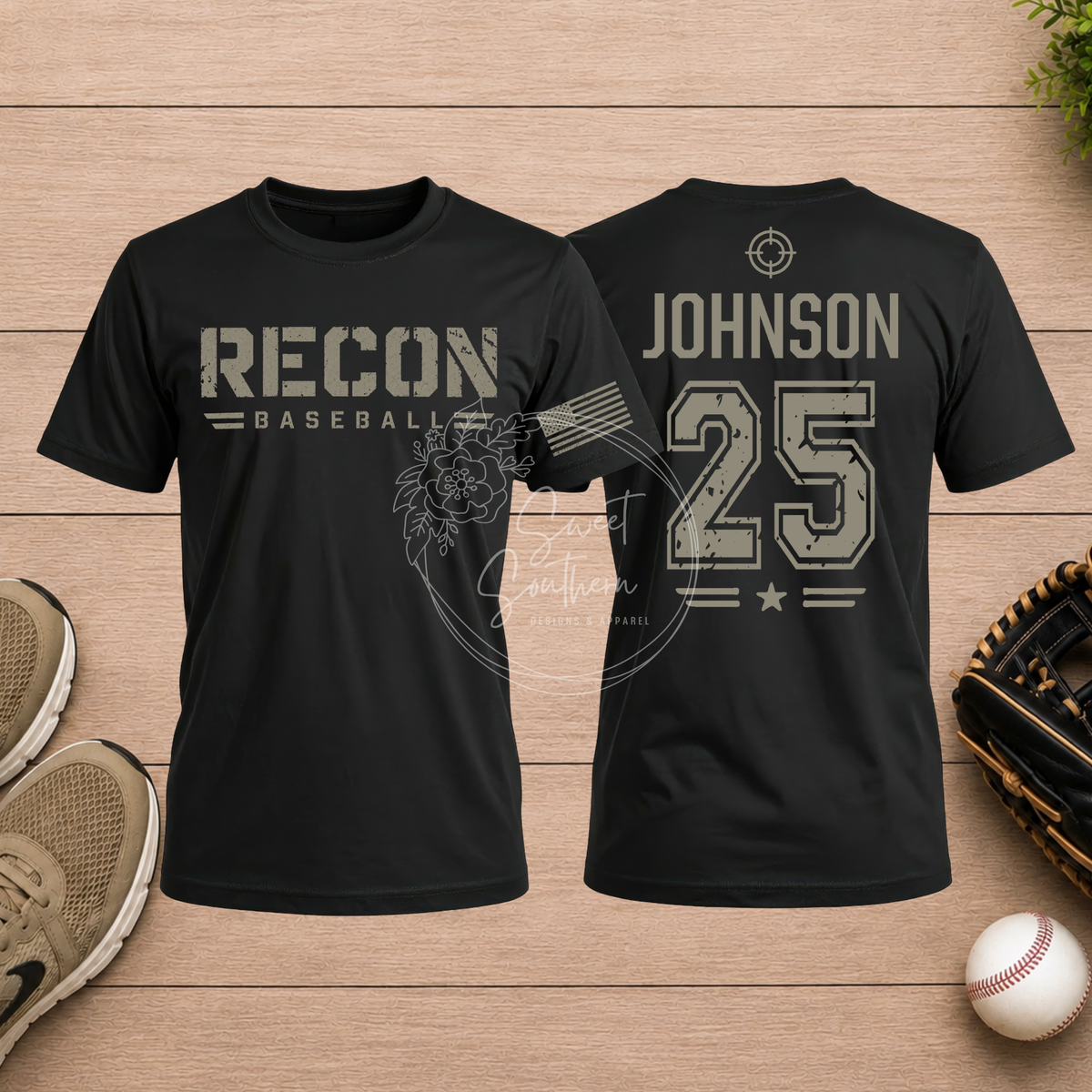 Distressed Recon with Back Name and Number