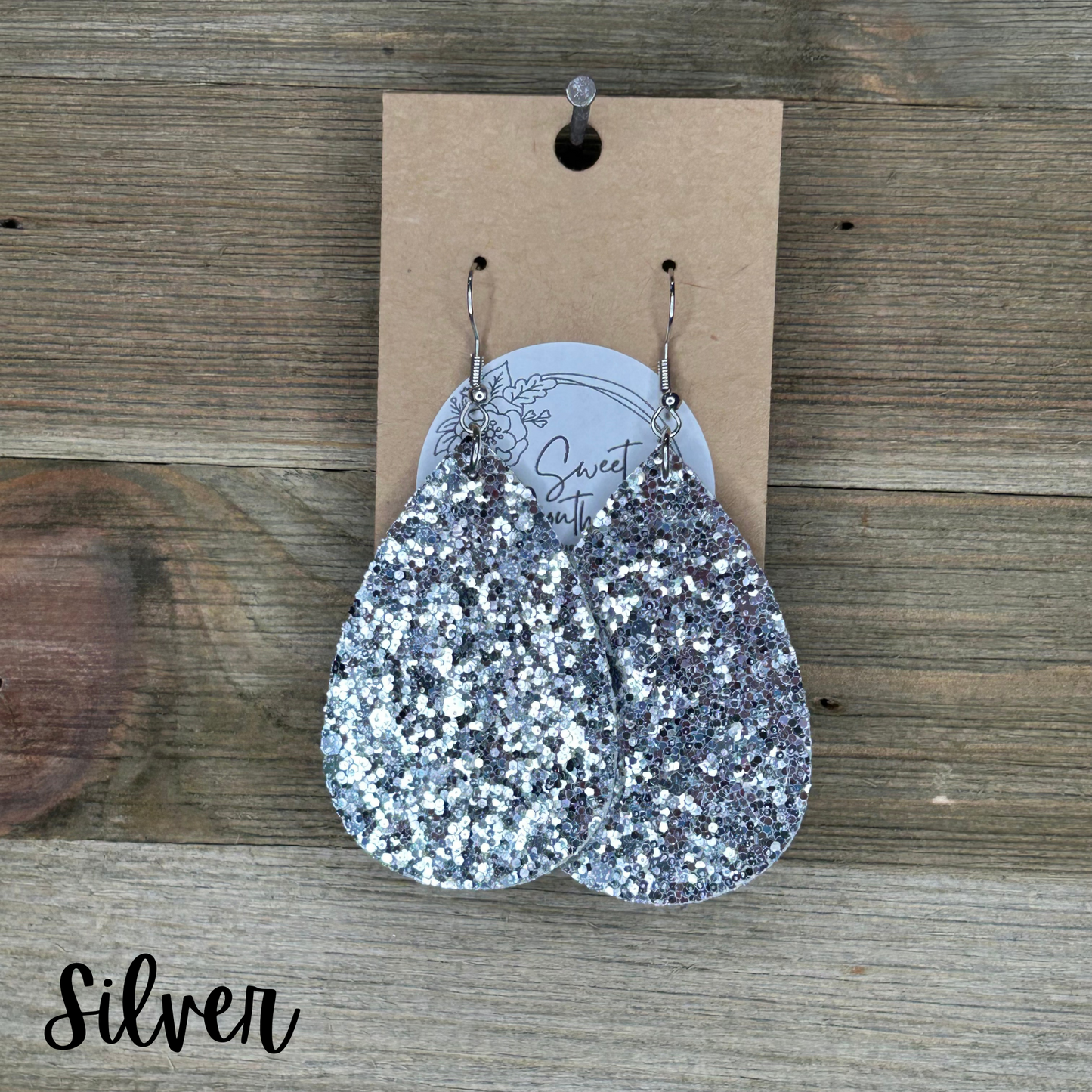Glitter Teardrop Earrings