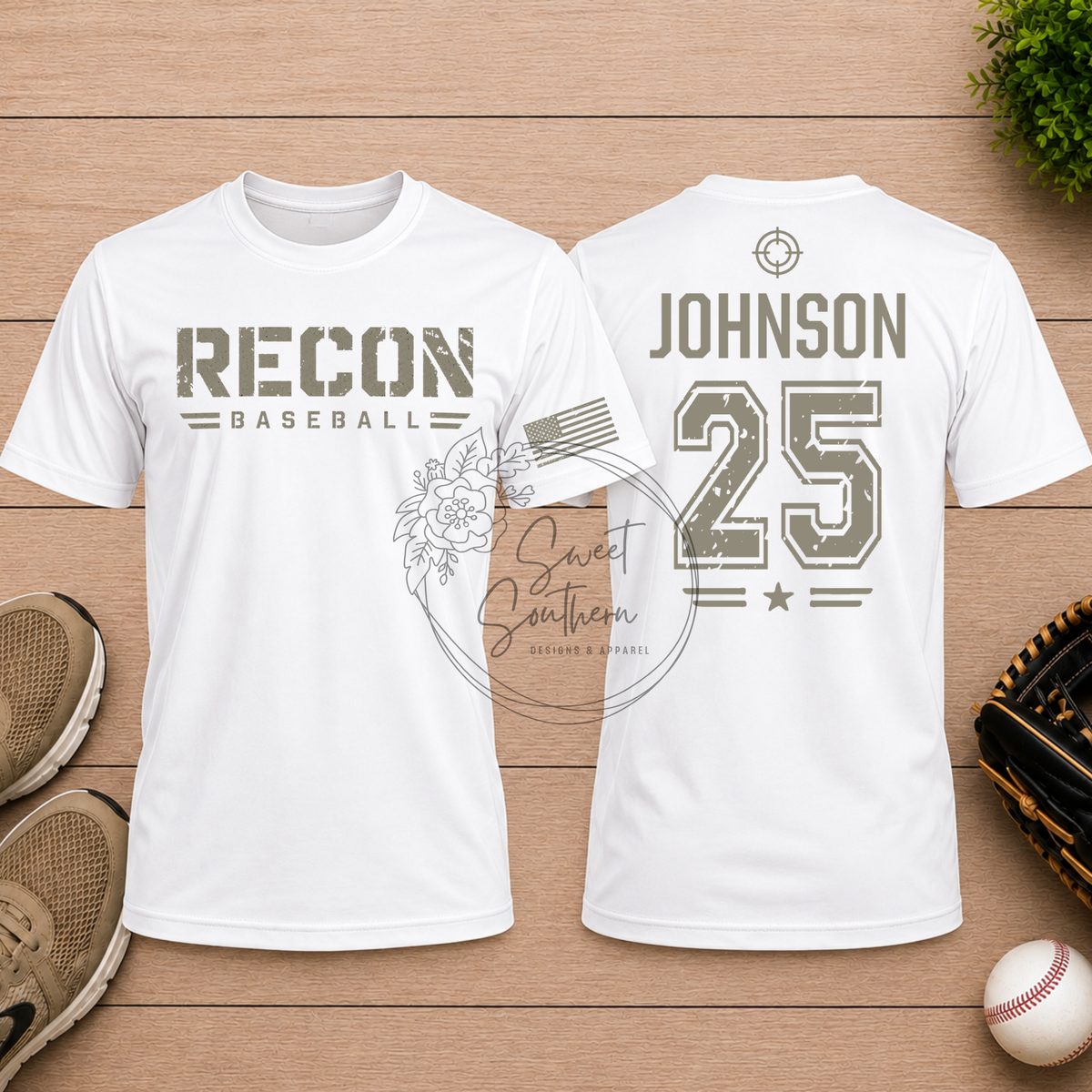 Distressed Recon with Back Name and Number