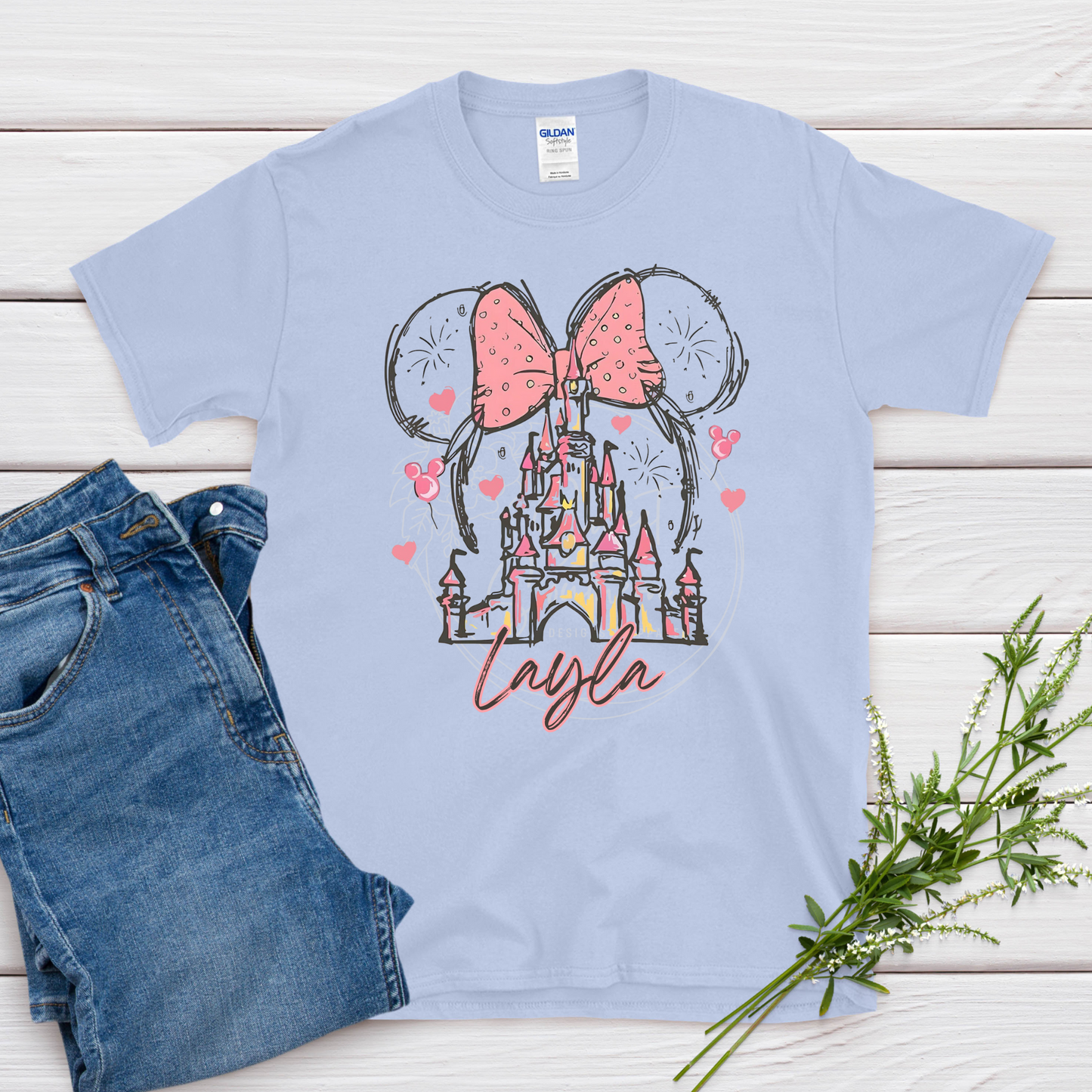 personalized princess castle t-shirt