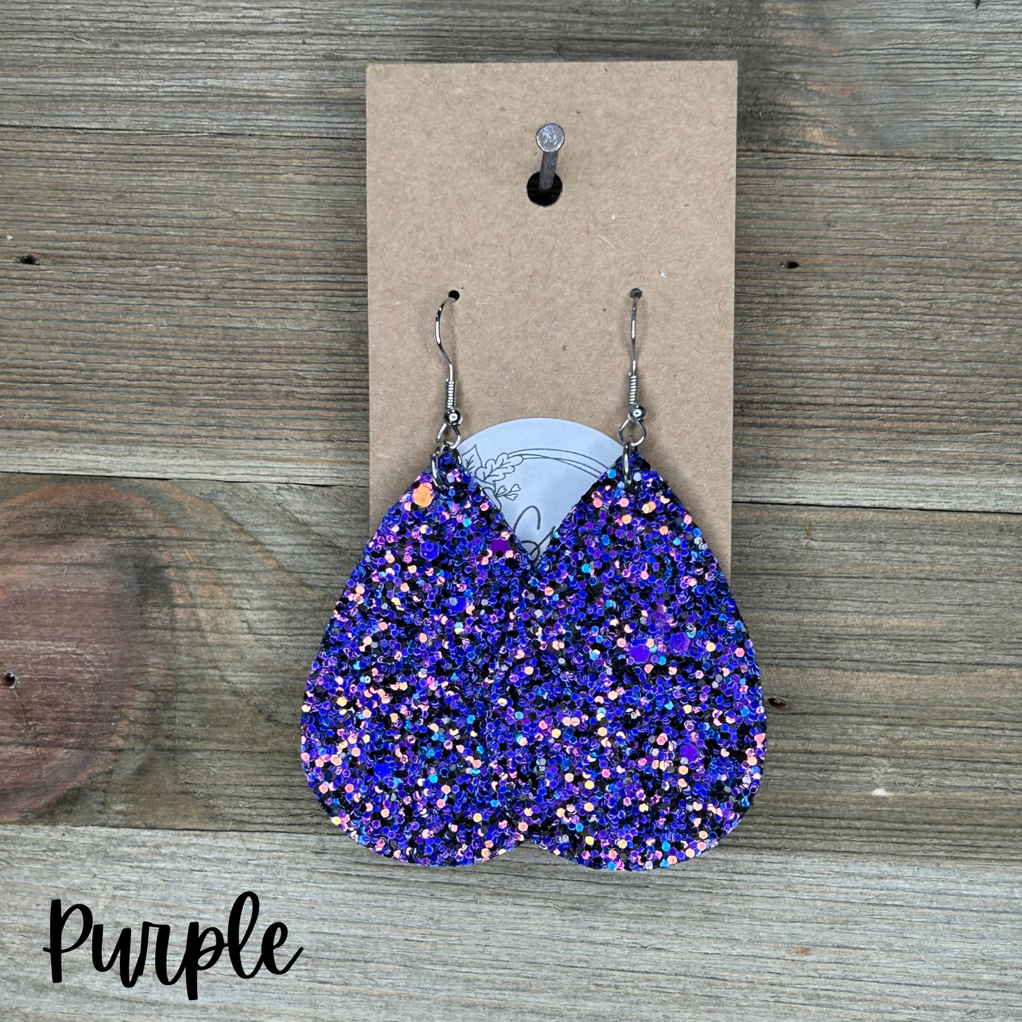 Glitter Teardrop Earrings