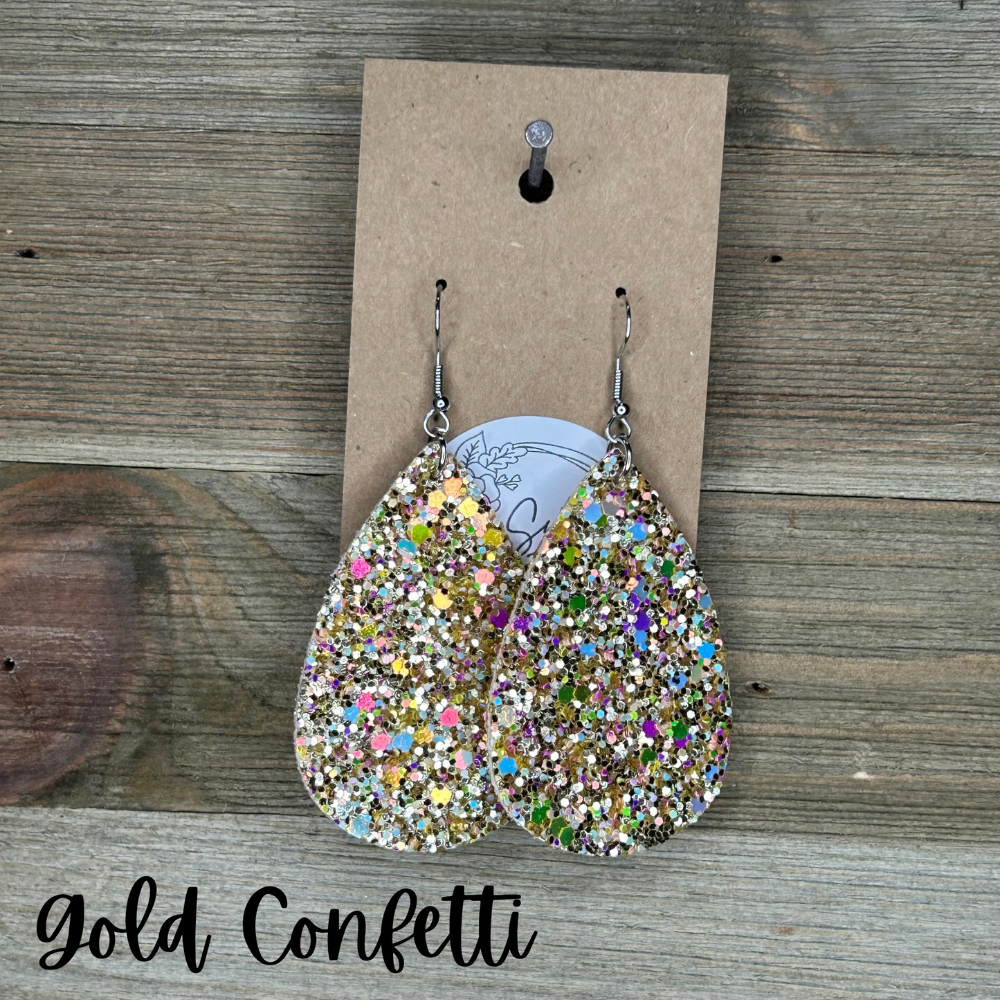 Glitter Teardrop Earrings