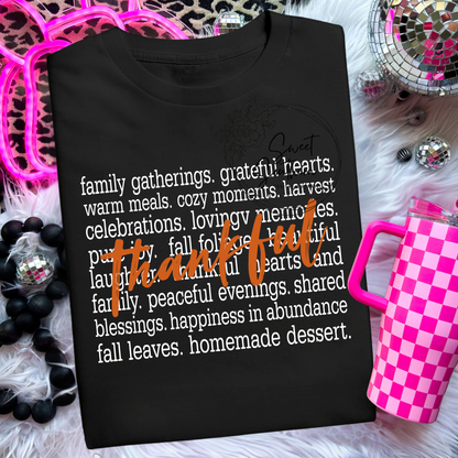 thankful words shirt