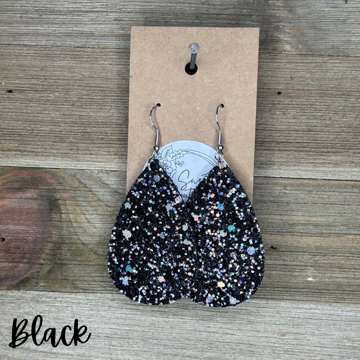 Glitter Teardrop Earrings