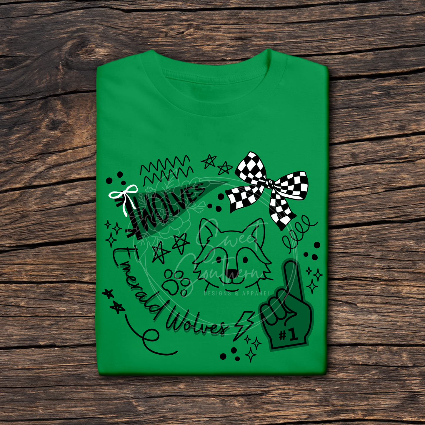 doodle wolves den t-shirt