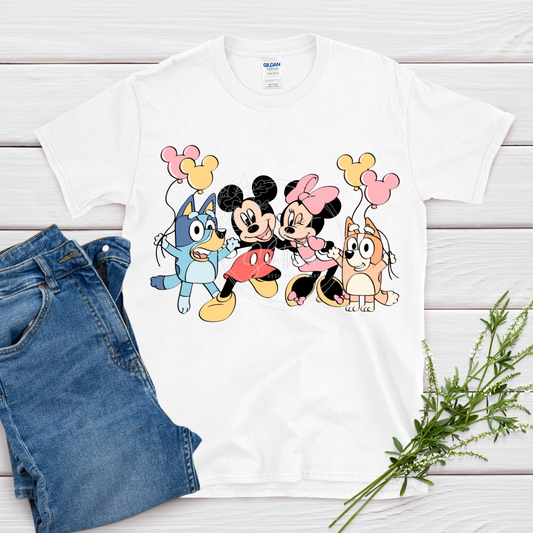 minnie mickey bluey t-shirt