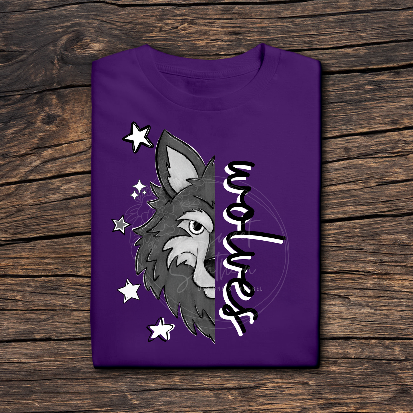 star wolf head colored t-shirt