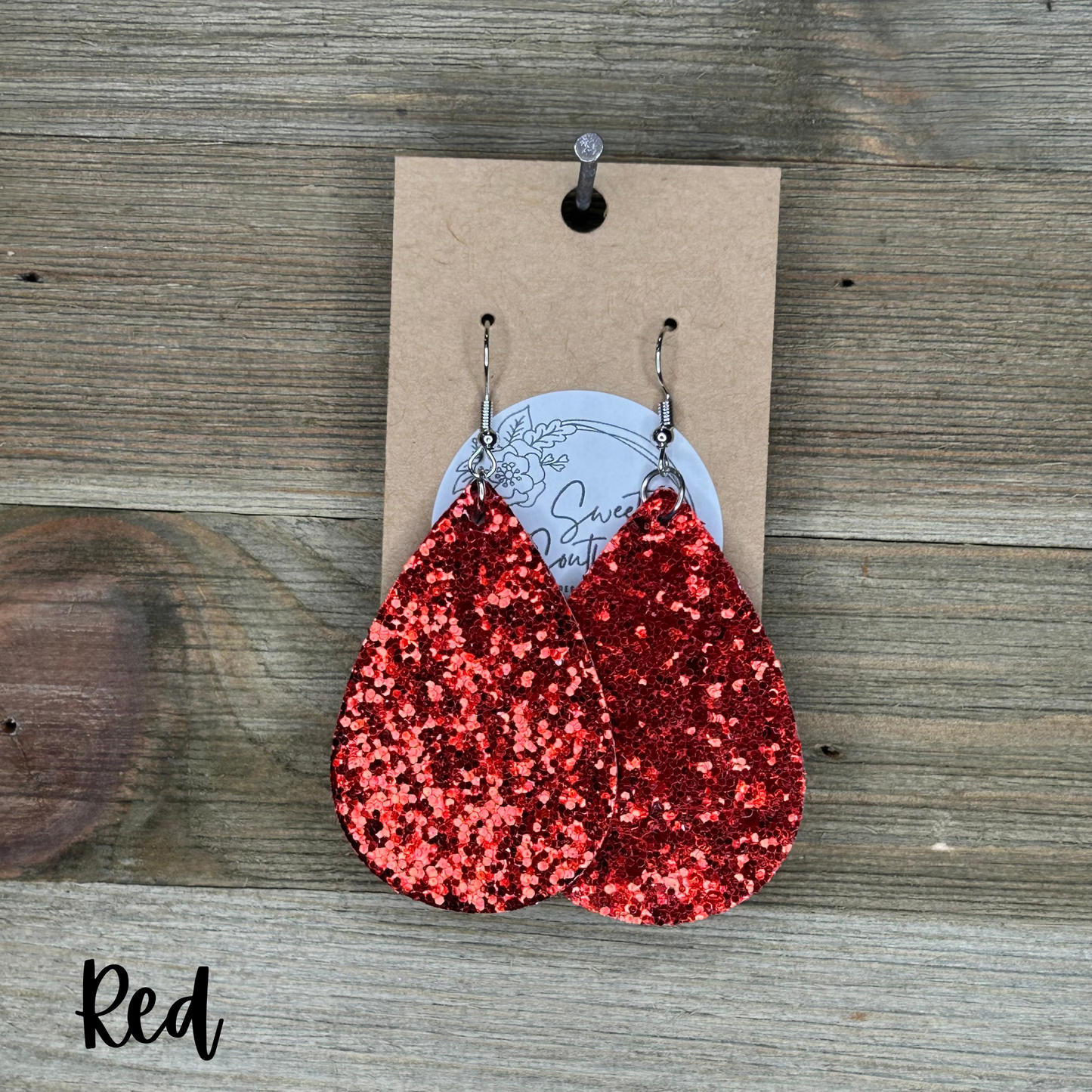 Glitter Teardrop Earrings