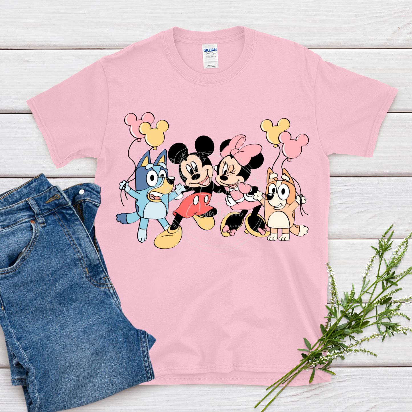 minnie mickey bluey t-shirt