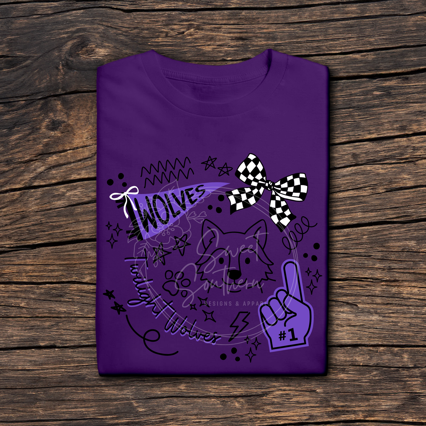 doodle wolves den t-shirt