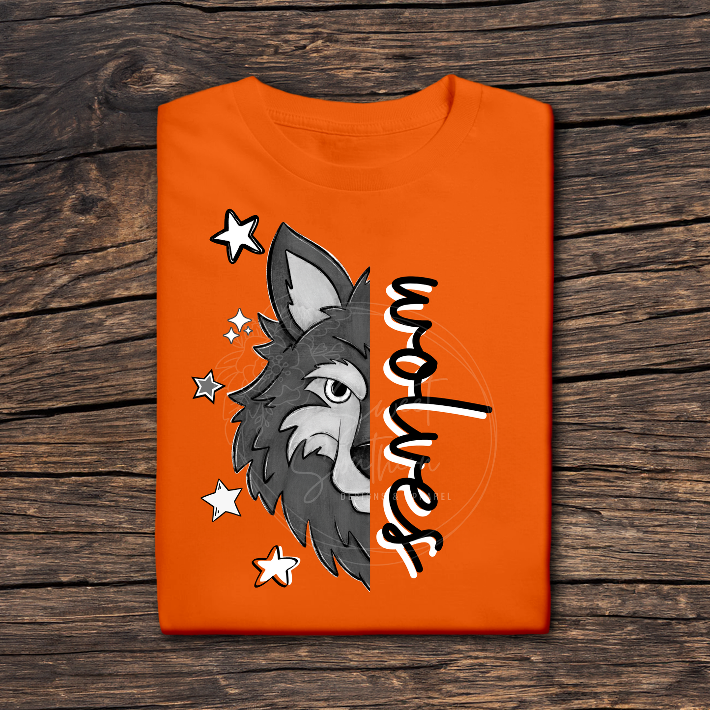 star wolf head colored t-shirt