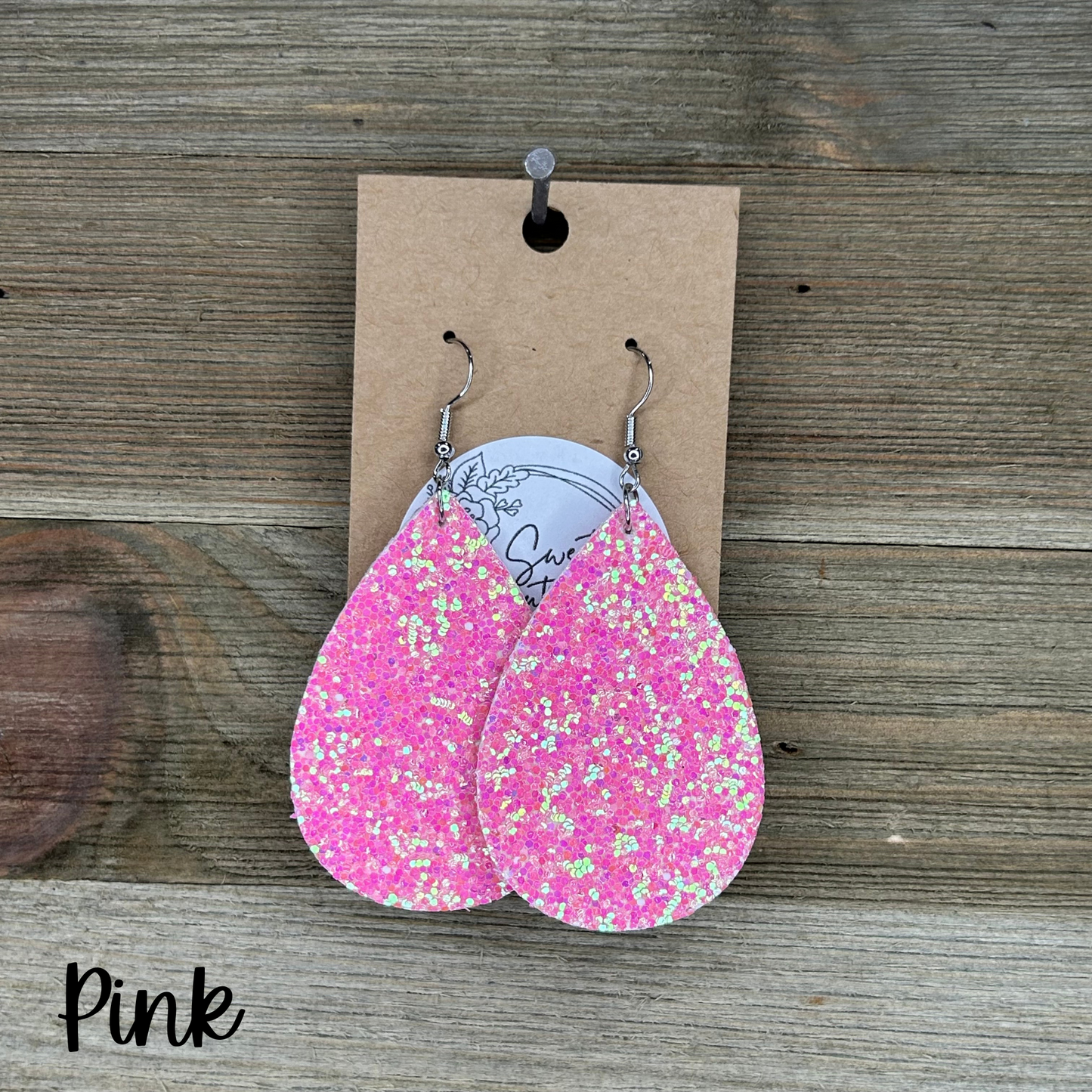 Glitter Teardrop Earrings