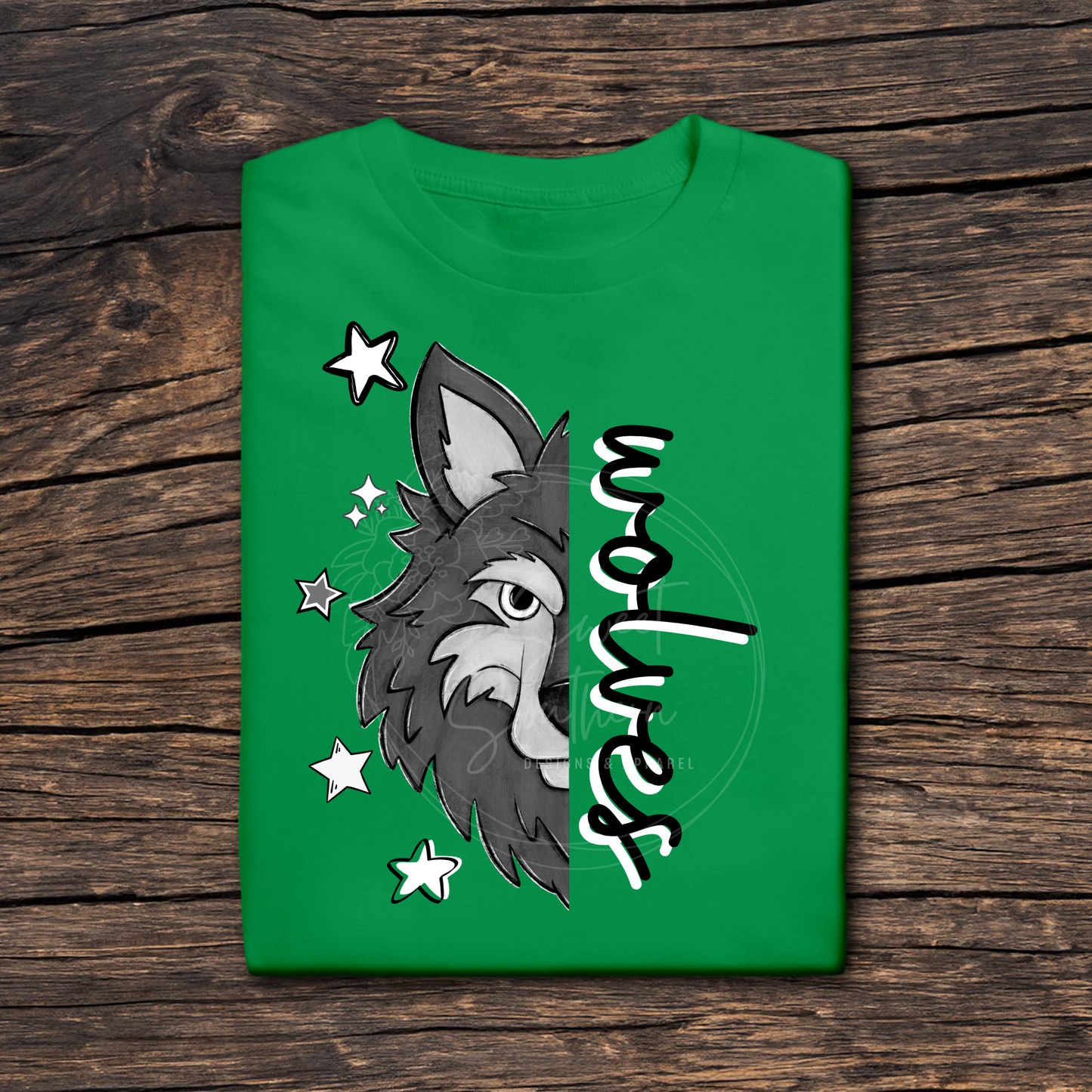 star wolf head colored t-shirt