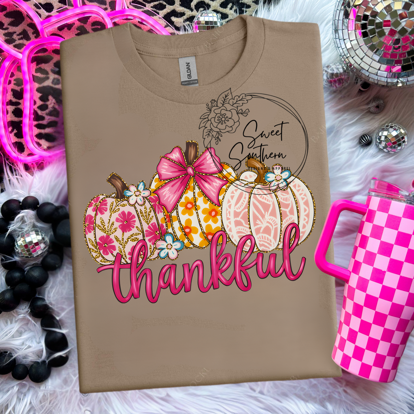 pink pumpkin thankful