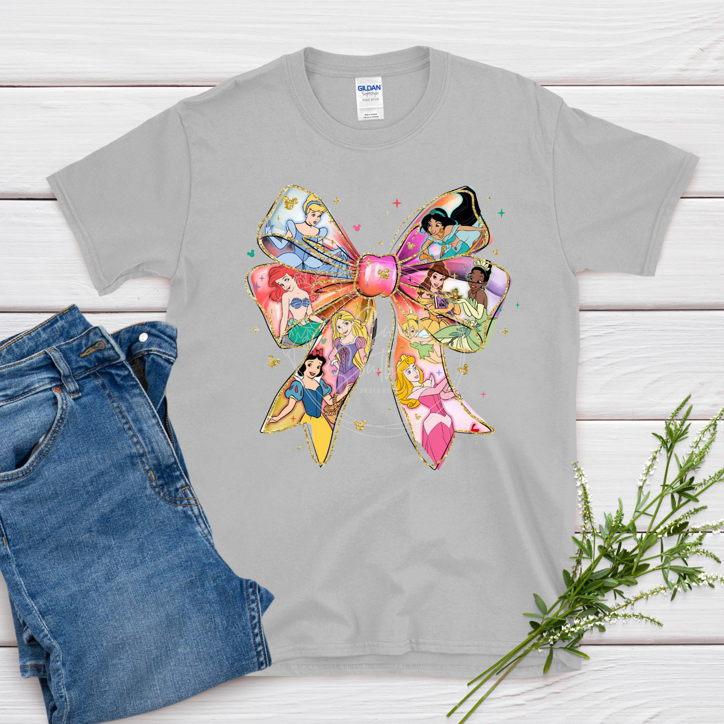 princess’ in bow t-shirt