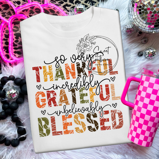 thankful grateful blessed shirt