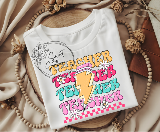 groovy teacher t-shirt