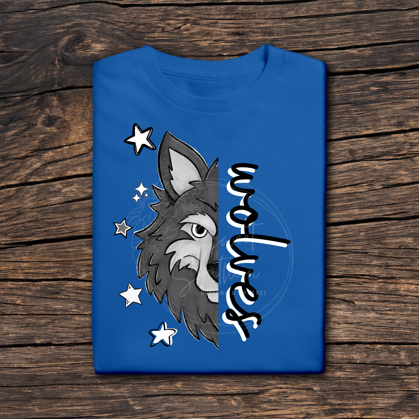 star wolf head colored t-shirt