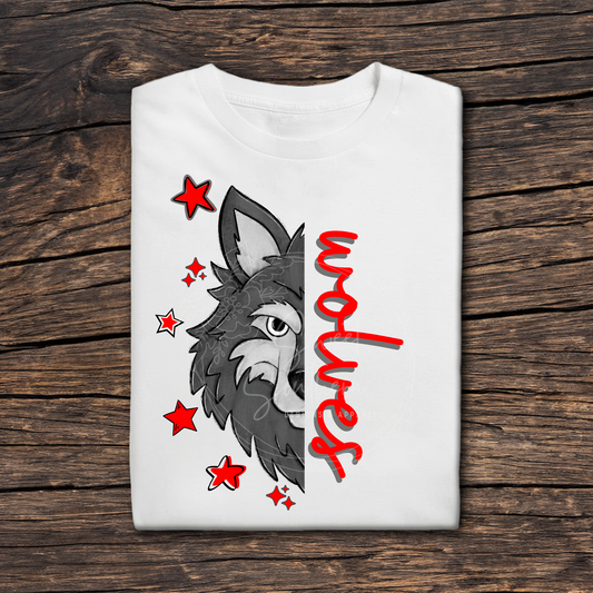star wolf head white t-shirt