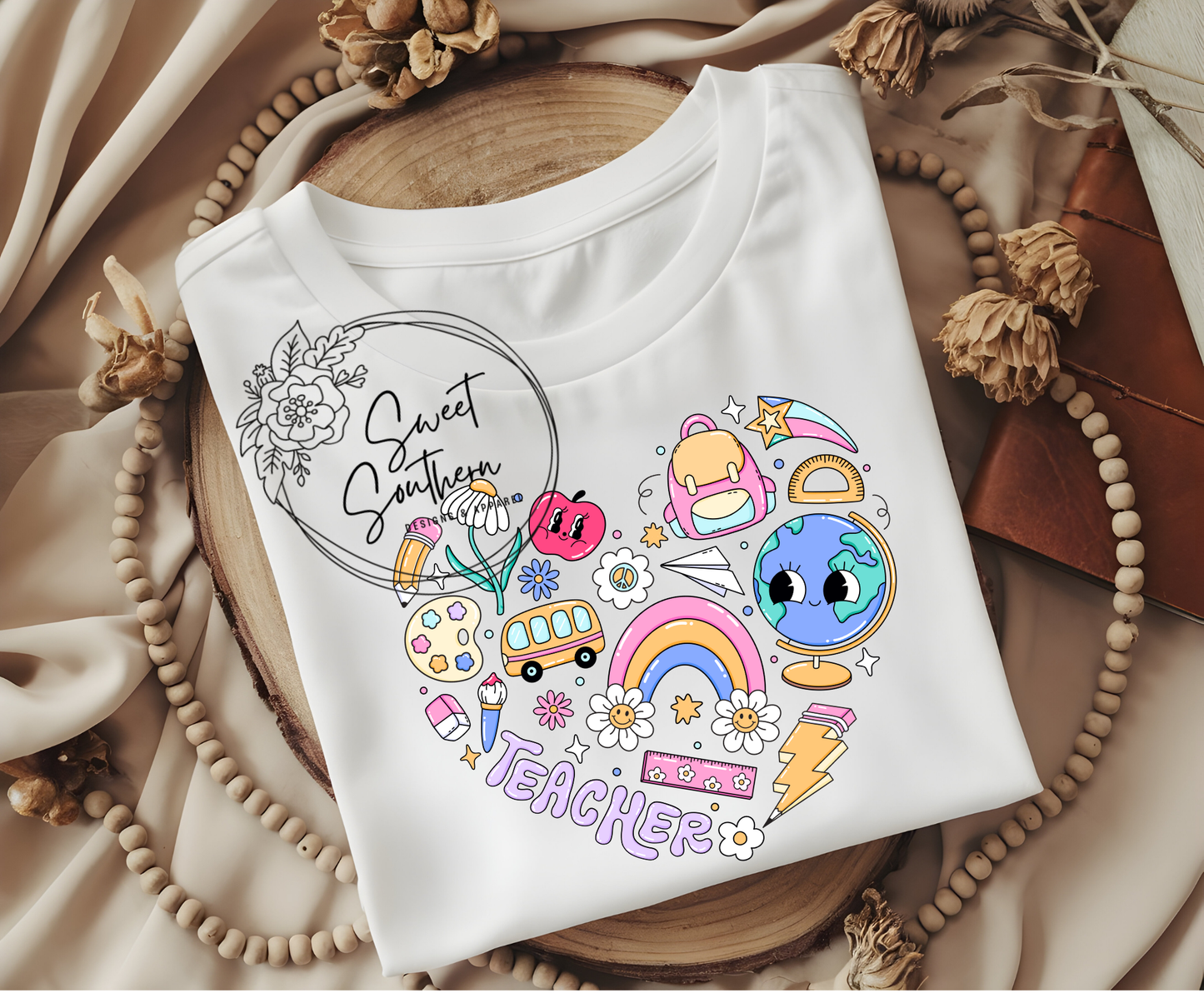 teacher heart t-shirt
