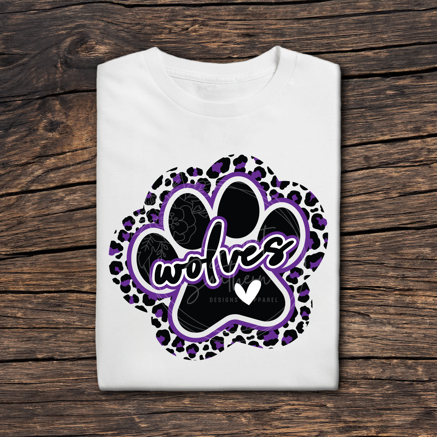 wolves paw print white t-shirt
