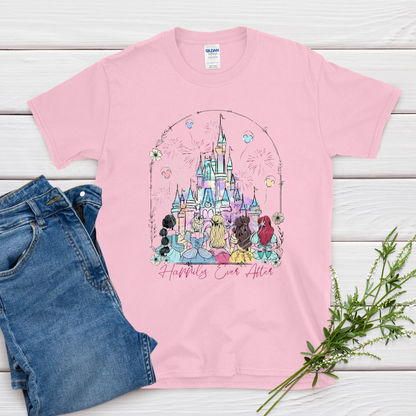 princess' with castle t-shirt