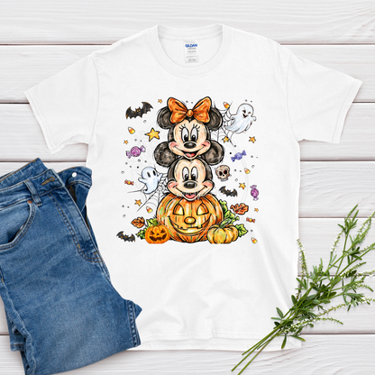 minnie and mickey halloween t-shirt