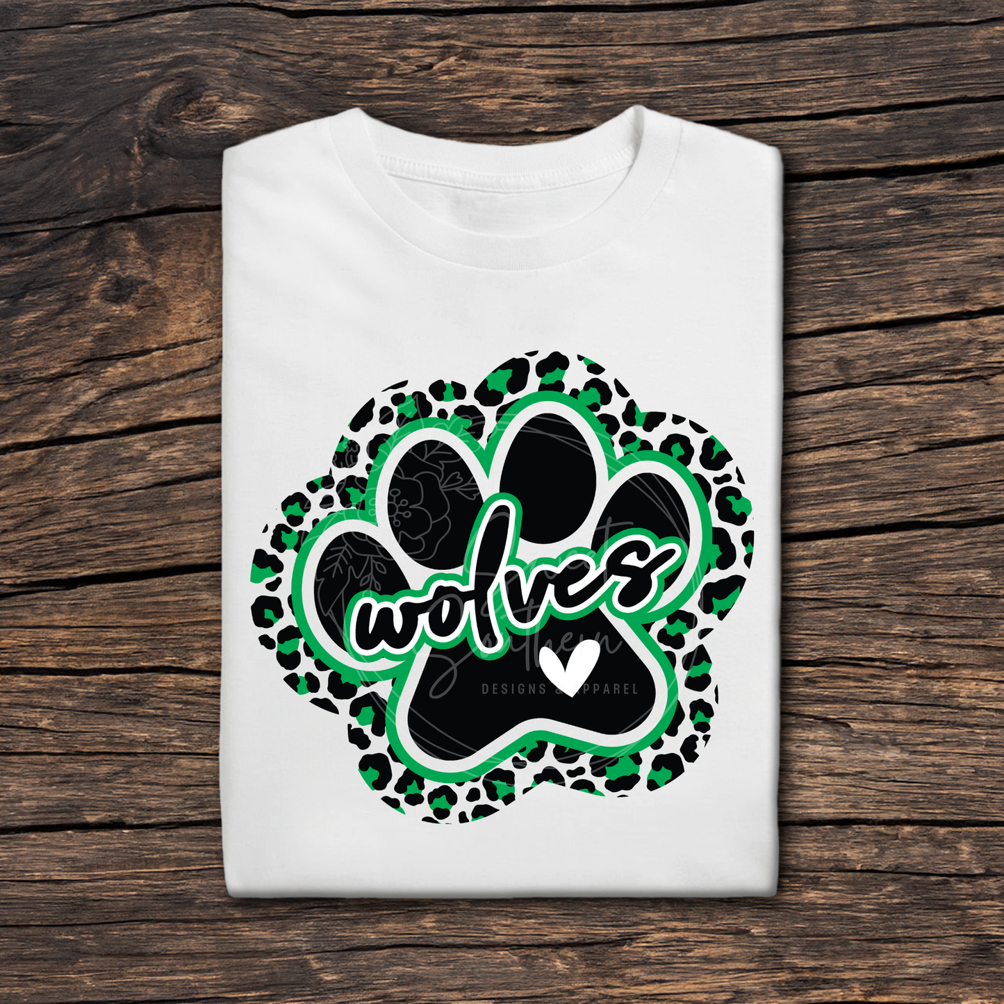 wolves paw print white t-shirt