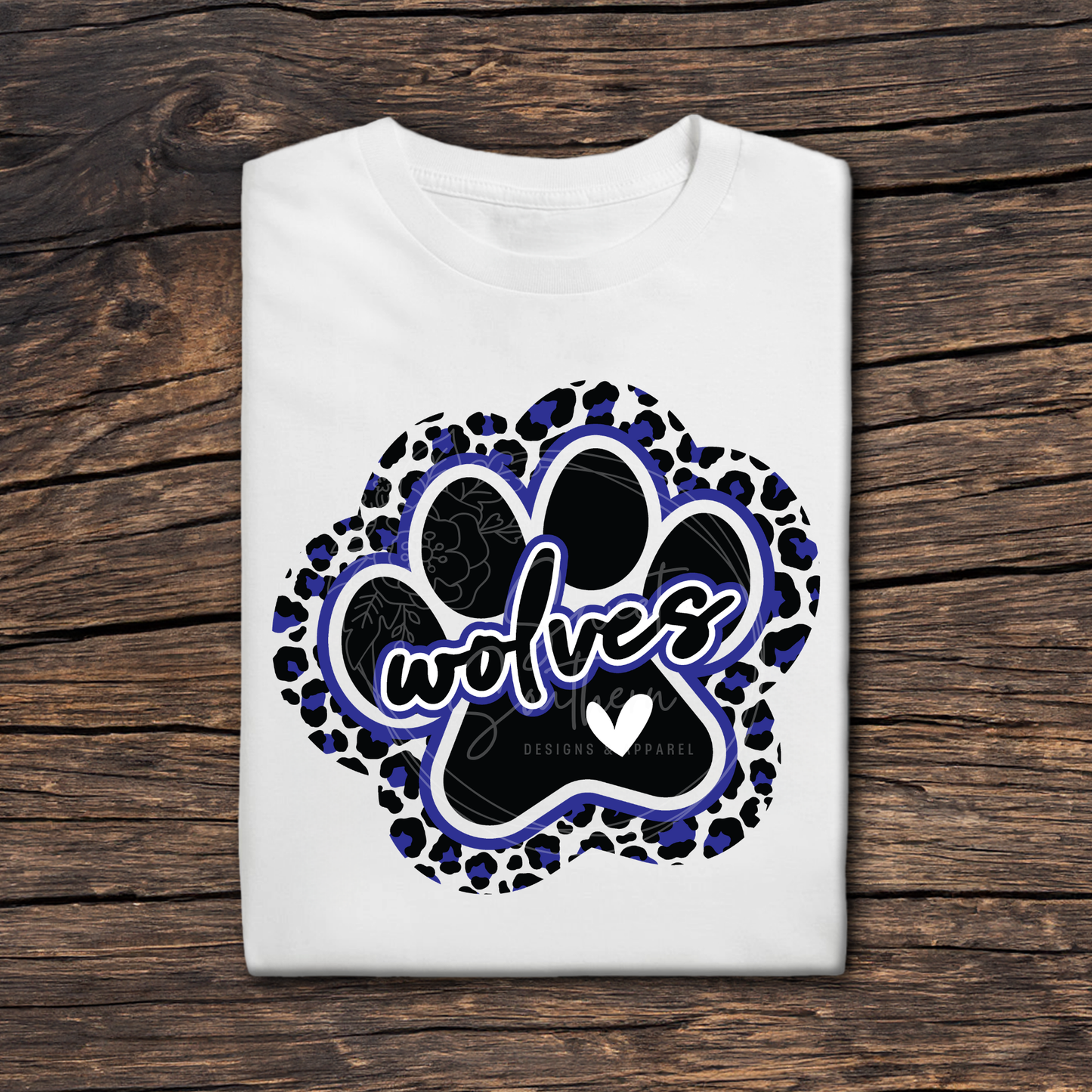 wolves paw print white t-shirt