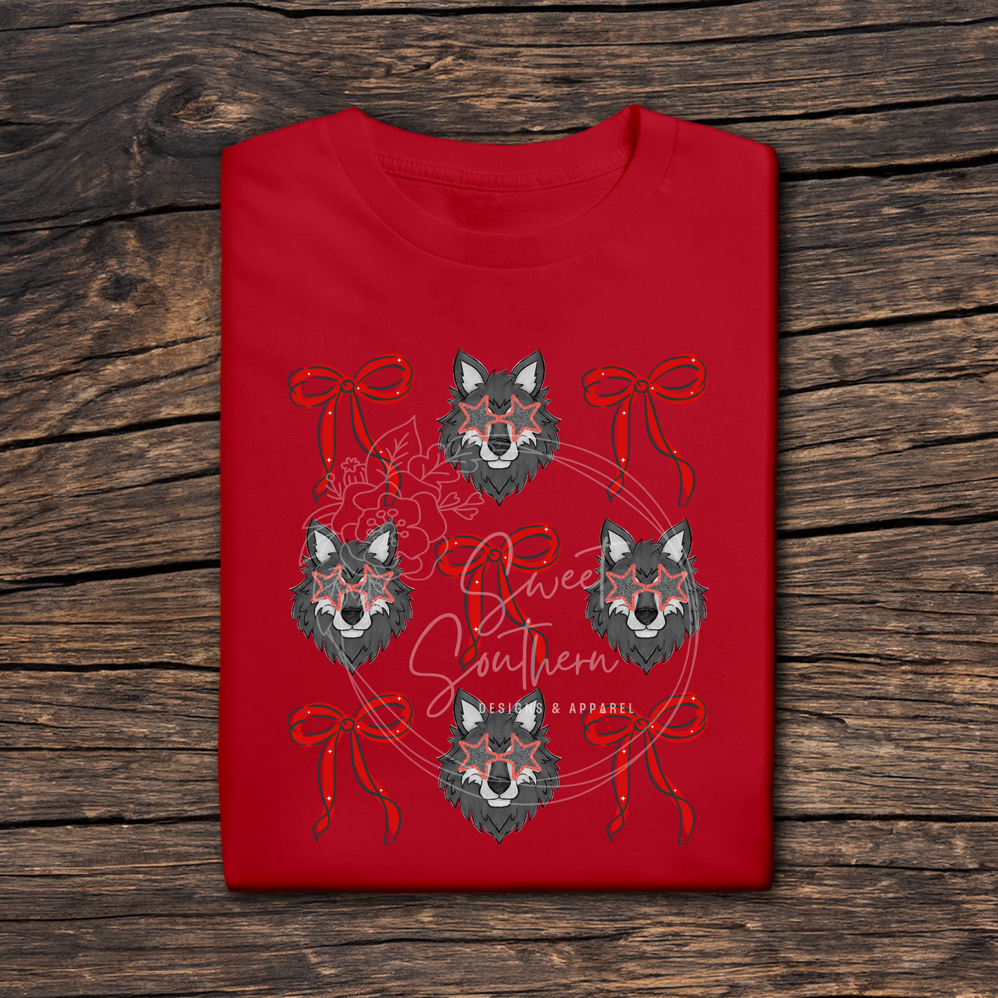 wolves coquette colored t-shirt