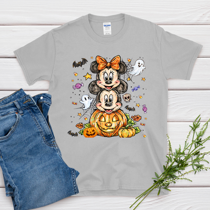 minnie and mickey halloween t-shirt