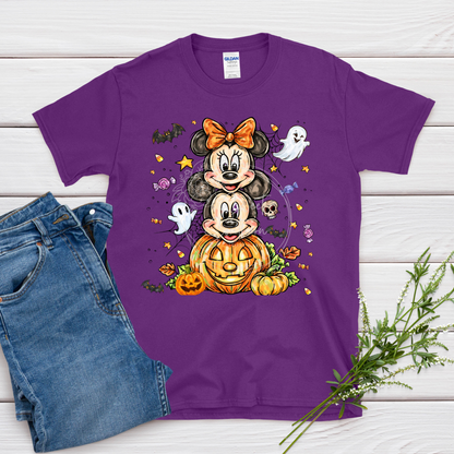 minnie and mickey halloween t-shirt