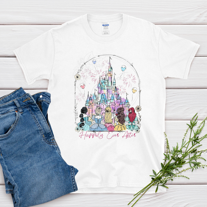 princess' with castle t-shirt