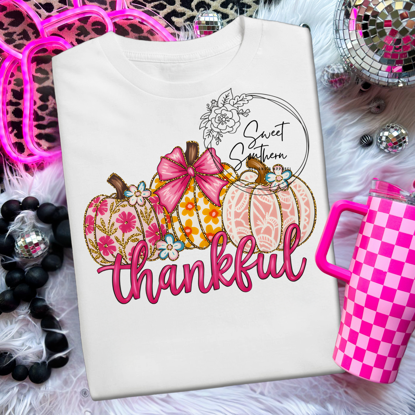 pink pumpkin thankful
