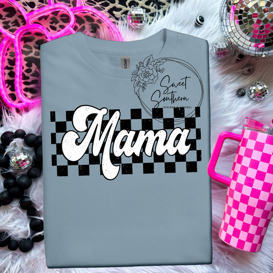 checkered mama tshirt