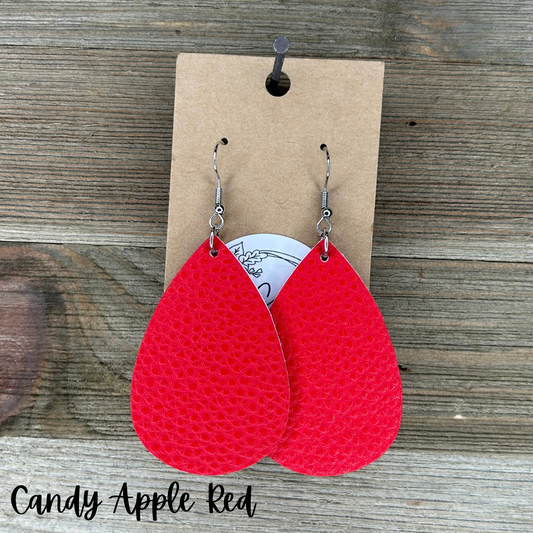 Leather Teardrop Earrings
