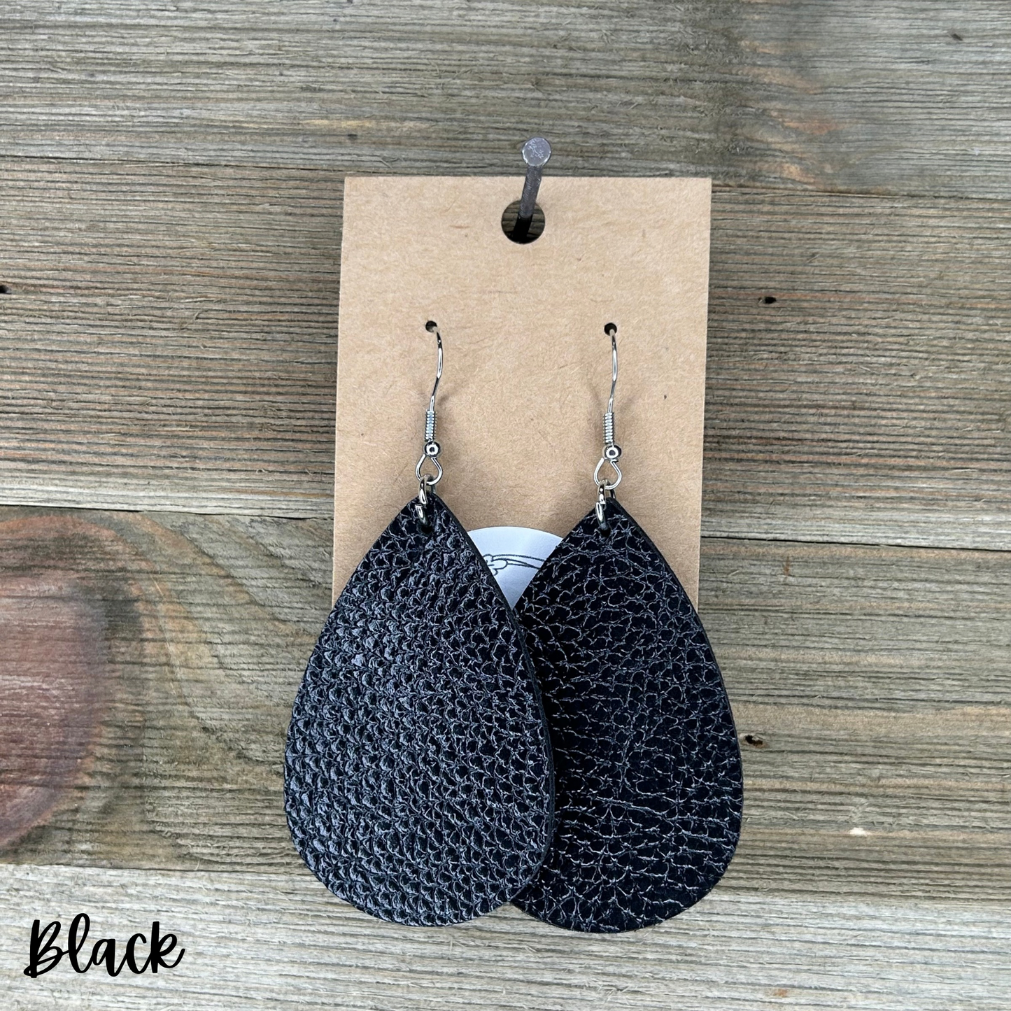 Leather Teardrop Earrings