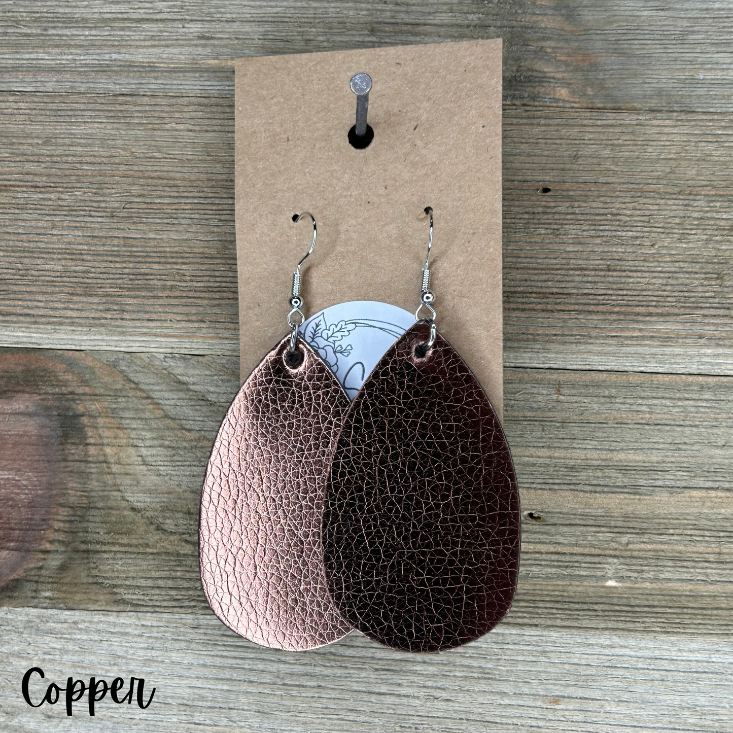 Leather Teardrop Earrings