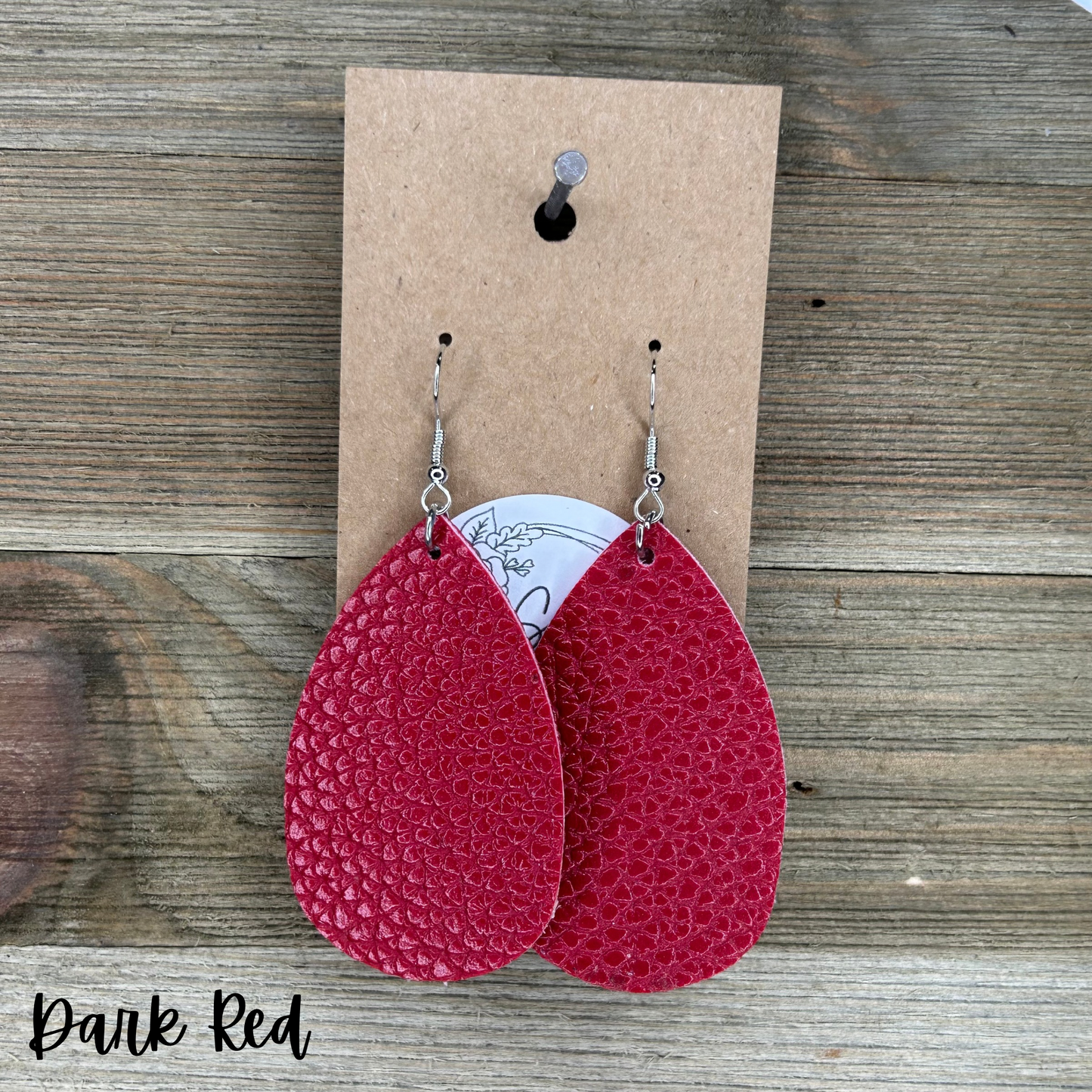Leather Teardrop Earrings
